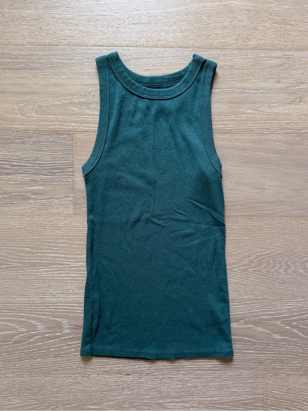 Blue-Green Ribbed Tank Top